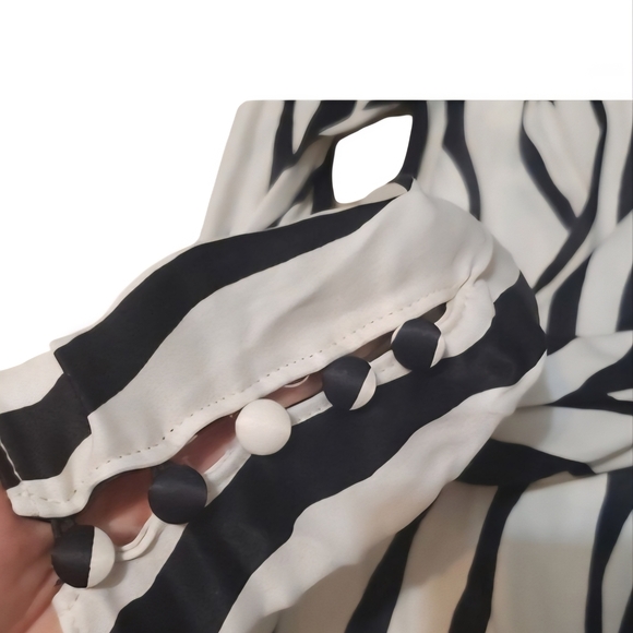 Zara Monochrome Striped Dress - Picture 2 of 5